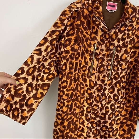 KATE SPADE cheetah print zip up jacket sz S - Picture 6 of 8
